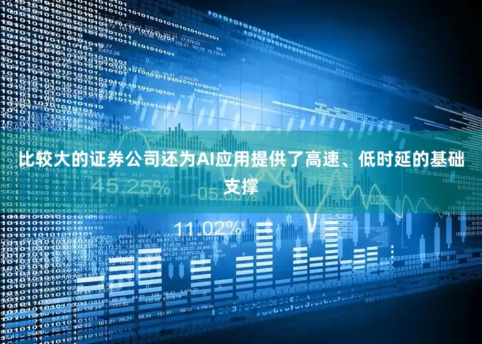 比较大的证券公司还为AI应用提供了高速、低时延的基础支撑