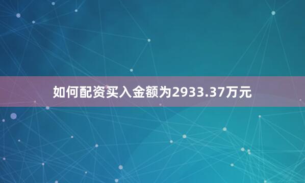 如何配资买入金额为2933.37万元